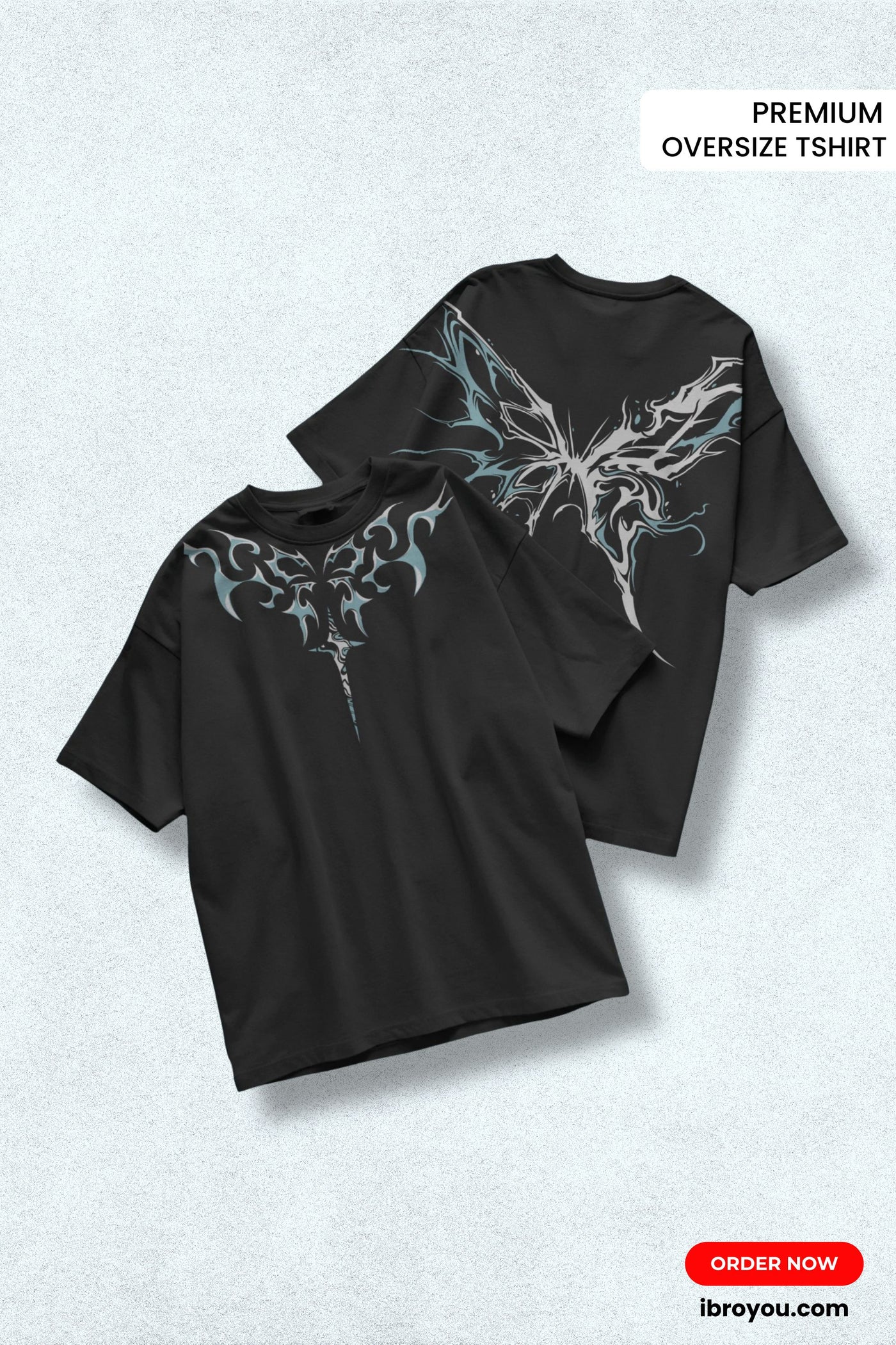 🖤 I Bro You™ Off-Shoulder Baggy Tee – Tribal Wings Edition