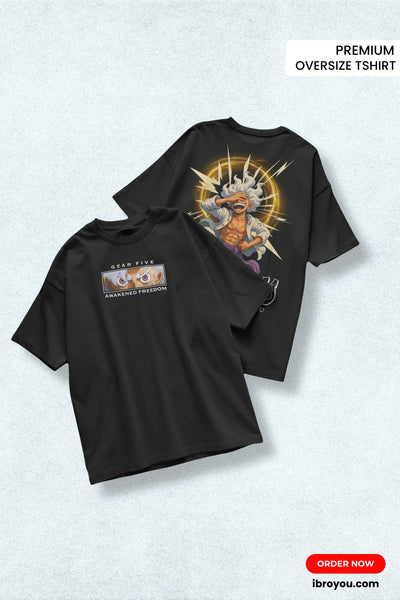 GEAR FIVE – Awakened Freedom Premium Oversized T-Shirt (240 GSM French Terry)