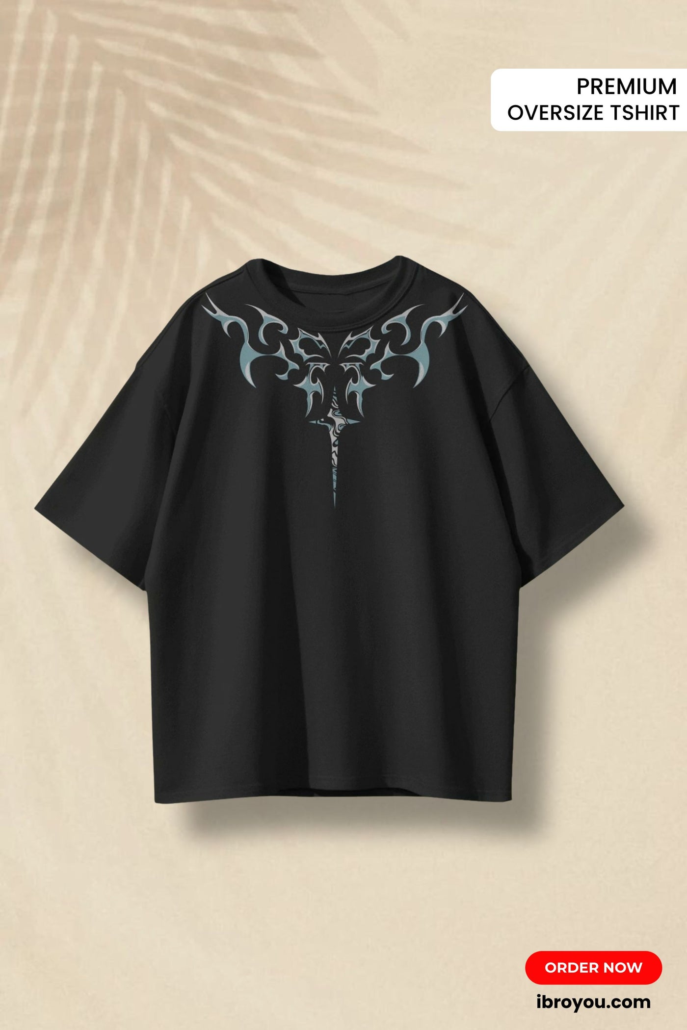 🖤 I Bro You™ Off-Shoulder Baggy Tee – Tribal Wings Edition