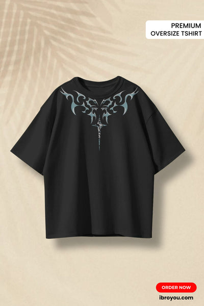 🖤 I Bro You™ Off-Shoulder Baggy Tee – Tribal Wings Edition