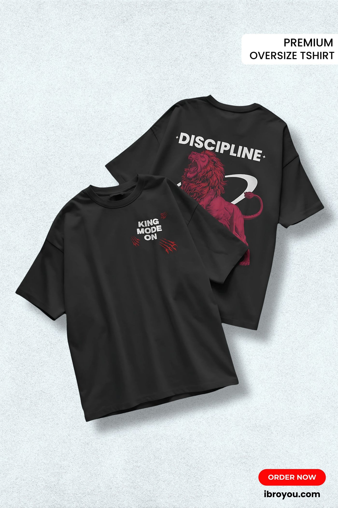 Men’s Premium Oversized T-Shirt – “Discipline” Lion Graphic | King Mode On Streetwear Tee