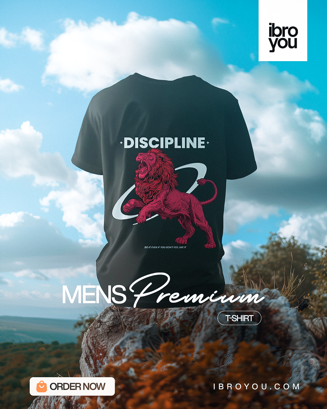 Men’s Premium Oversized T-Shirt – “Discipline” Lion Graphic | King Mode On Streetwear Tee
