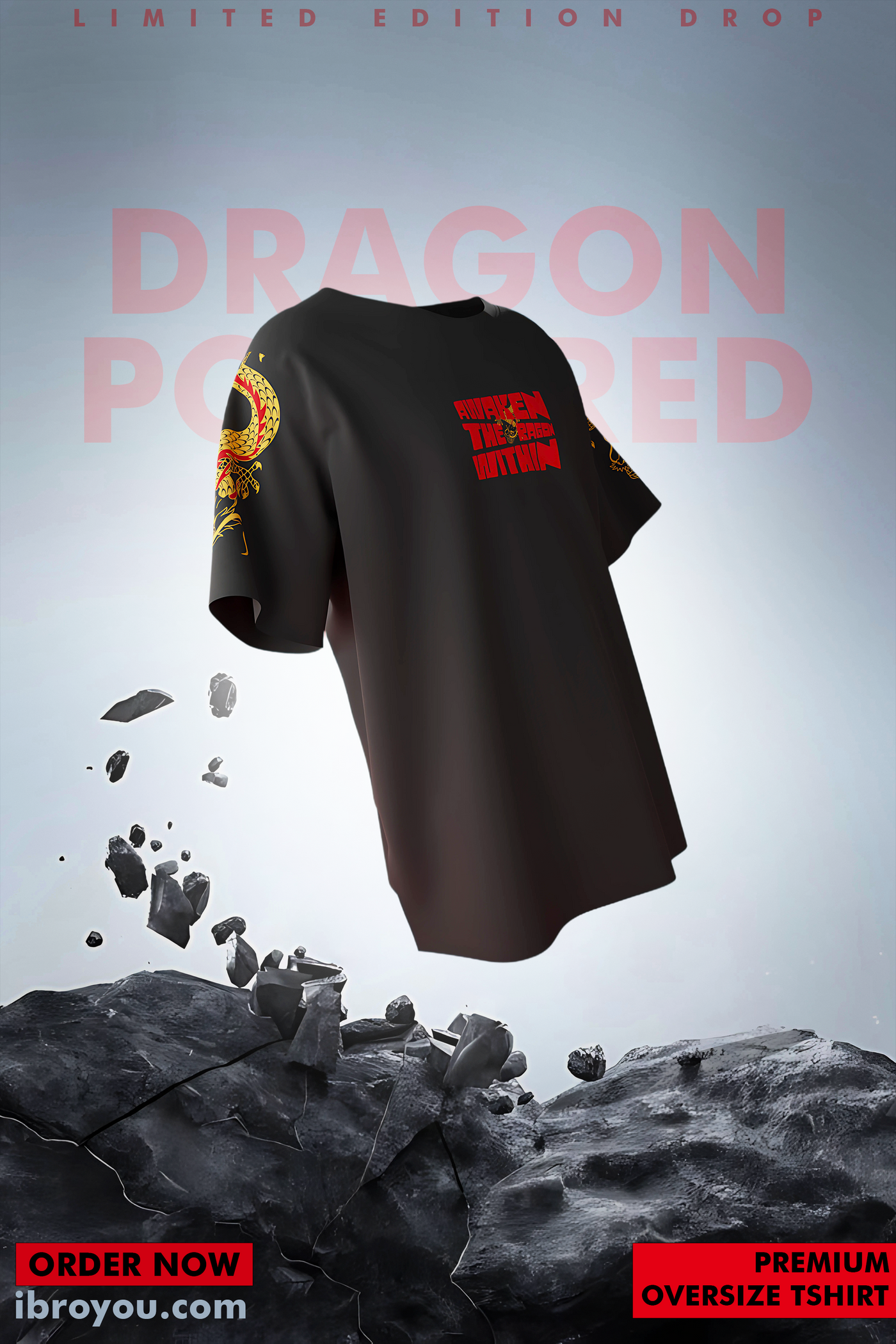 Awaken the Dragon Within” Oversized T-Shirt (Black)